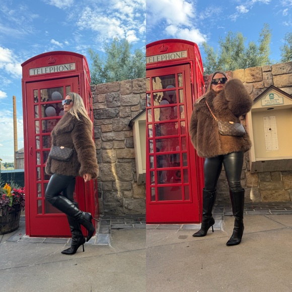 Nordstrom Brown Faux Fur Trench Coat - Picture 8 of 9